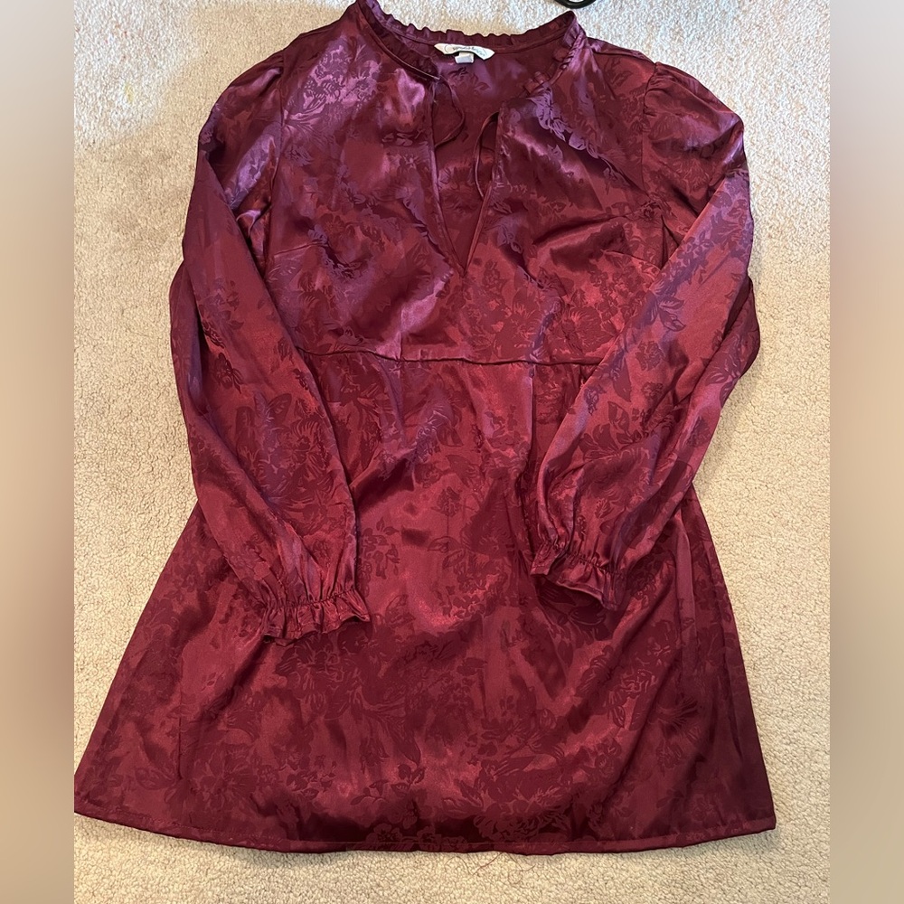 Speechless Burgundy Floral Dress